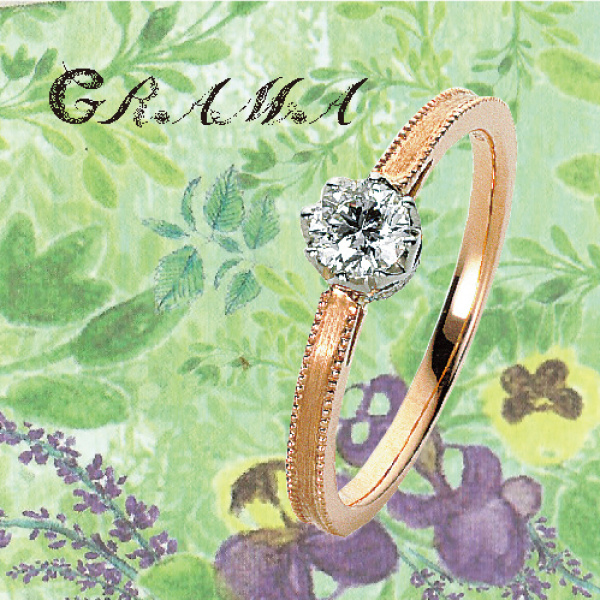 京都で人気のアンティークブランドグラマの婚約指輪でラムズイヤー