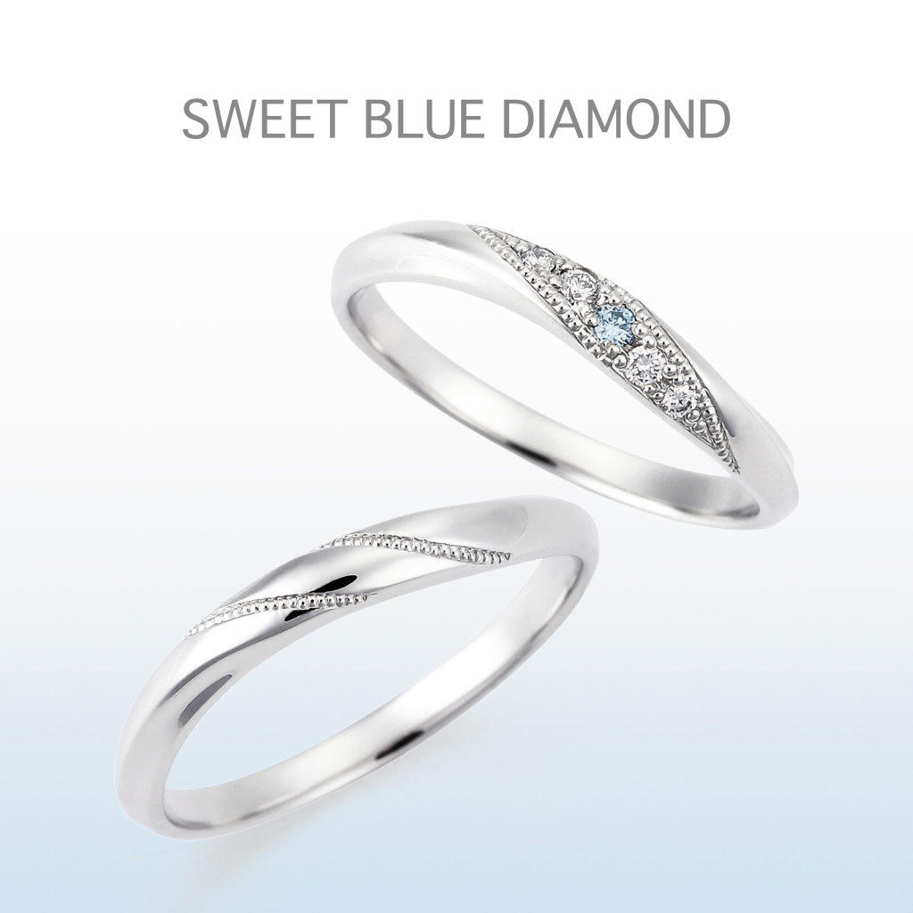 京都で10万円で揃う結婚指輪のスイートブルーダイヤモンド2