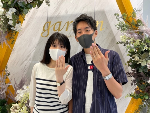 滋賀県甲賀市・大阪｜リトルガーデンの婚約指輪とユカホウジョウの結婚指輪をご成約いただきました