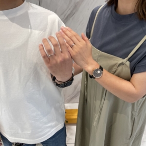 滋賀県草津市・大阪枚方市｜カタチシルシの結婚指輪・gardenオリジナルの婚約指輪をご成約いただきました