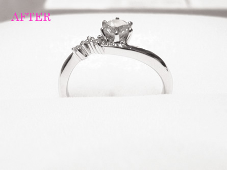 京都市南区｜彼の両親からゆずり受けた婚約指輪(エンゲージリング)を着けやすくジュエリーリフォーム