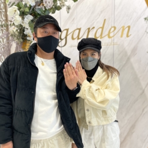 京都府宇治市 手作り結婚指輪gardenハンドメイドを作成頂きました