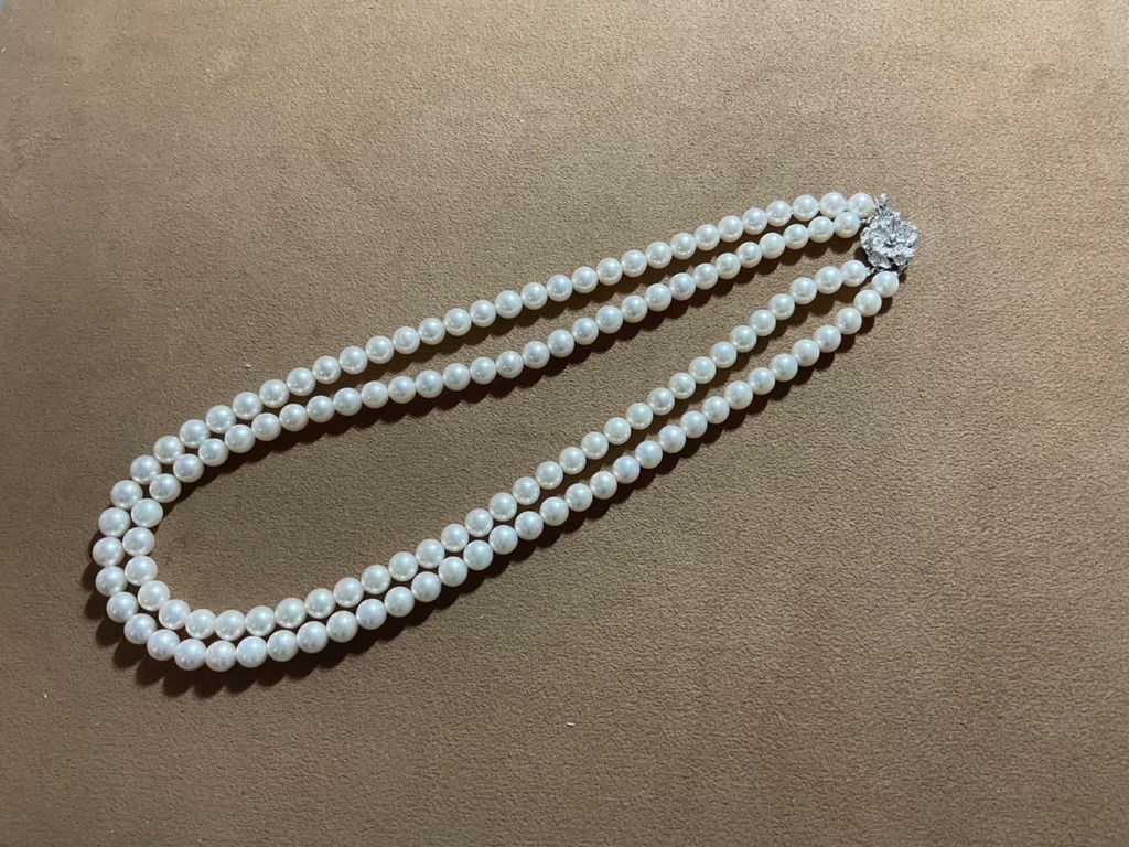 京都 真珠パールネックレスのクラスプ交換とワイヤー替え