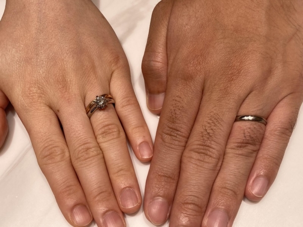 京都市下京区｜お祖母様から譲り受けたダイヤモンドをリフォーム・世界トップの品質を誇るFISCHERの結婚指輪をご成約いただきました