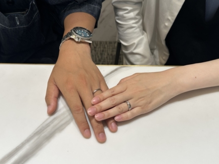 京都府伏見区　重ね着けのデザインが大好評「RosettE、RosettELife」の婚約指輪、結婚指輪をご成約頂きました