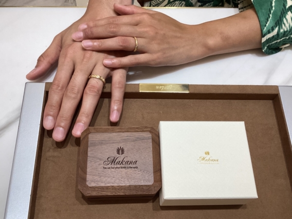 garden京都本店でマカナの結婚指輪をご成約・ご納品させていただきました宮崎県のお二人様