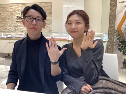 大阪枚方市・愛媛県よりご来店 世界最高峰の鍛造ブランド・フィッシャーの結婚指輪をご成約頂きました