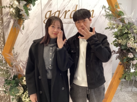 大阪八尾市・京都市よりご来店 手作り結婚指輪gardenハンドメイドを作成頂きました