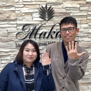 滋賀県長浜市・栗東市よりご来店 ハワイアンジュエリーMakanaマカナの婚約・結婚指輪をオーダー頂きました